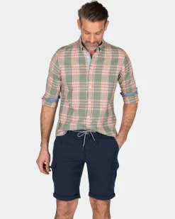 NZA New Zealand Auckland Geruit overhemd roze en groen -