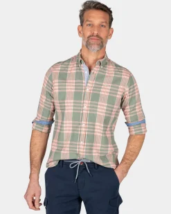 NZA New Zealand Auckland Geruit overhemd roze en groen -