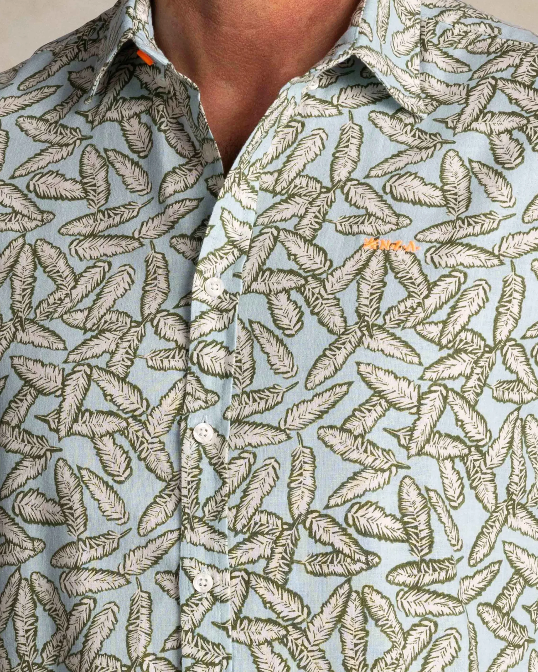 NZA New Zealand Auckland Grafisch geprint overhemd met groen en blauw