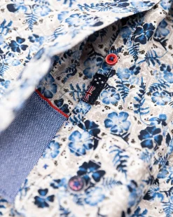 NZA New Zealand Auckland Grijs katoenen overhemd met print -