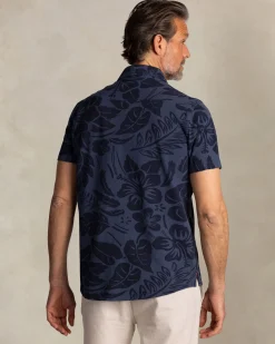 NZA New Zealand Auckland Grijsblauw overhemd met navy bloemenprint