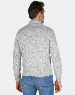 NZA New Zealand Auckland Grijze gebreide trui met halve rits -