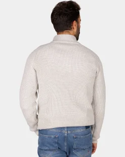 NZA New Zealand Auckland Grijze katoenen trui met halve rits -