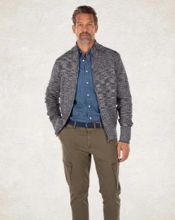 NZA New Zealand Auckland Grijze ribgebreid katoenen vest