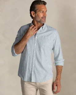 NZA New Zealand Auckland Groen linnen overhemd met knoopsluiting