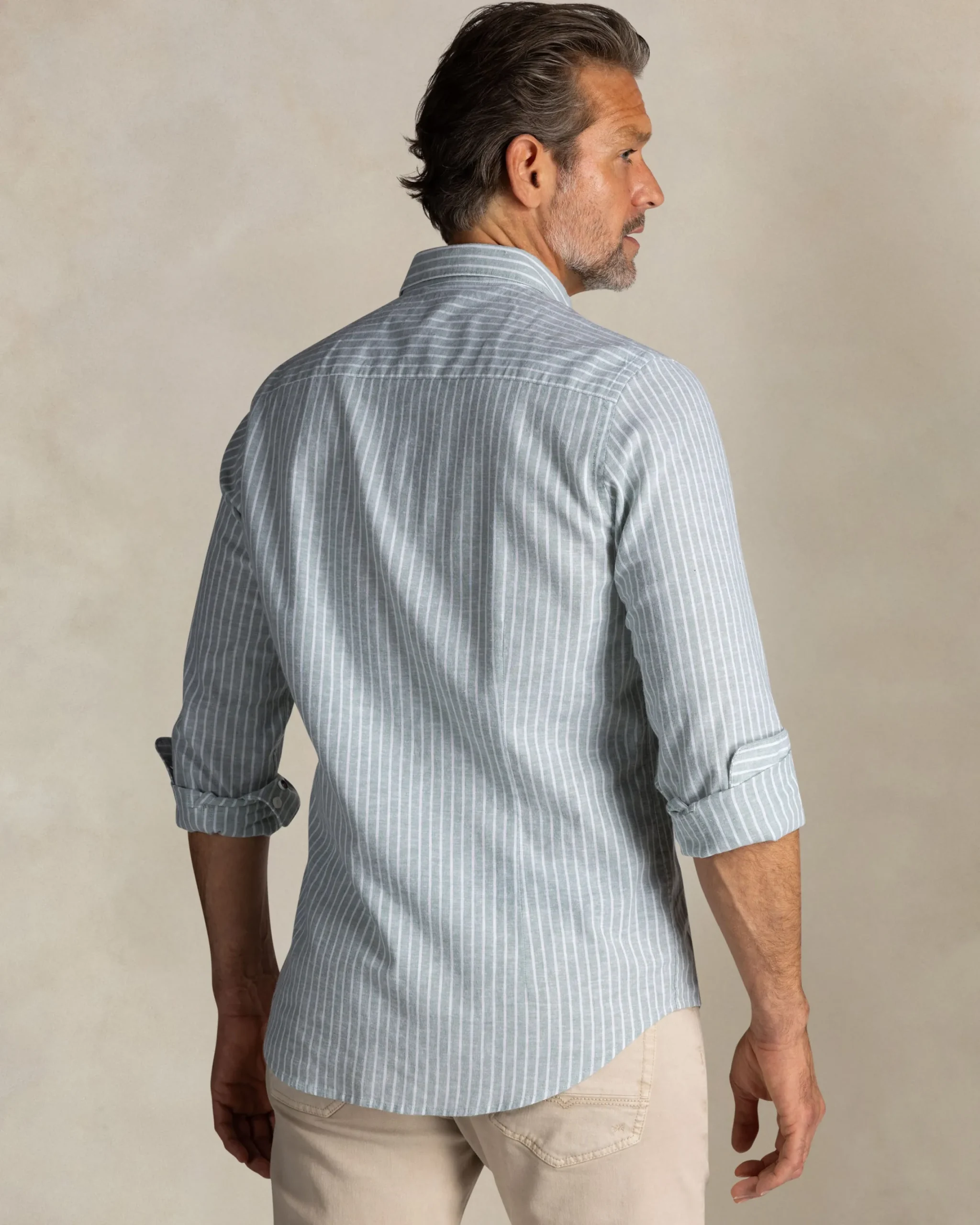 NZA New Zealand Auckland Groen linnen overhemd met knoopsluiting