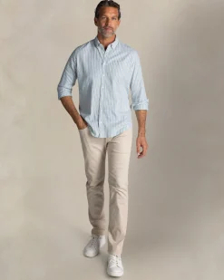 NZA New Zealand Auckland Groen linnen overhemd met knoopsluiting