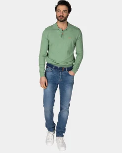 NZA New Zealand Auckland Groen longsleeve poloshirt