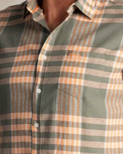 NZA New Zealand Auckland Groen met oranje geruit overhemd met korte mouwen