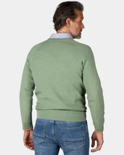 NZA New Zealand Auckland Groene effen pullover met ronde hals