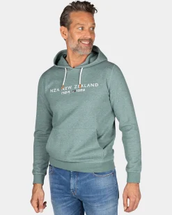 NZA New Zealand Auckland Groene hoodie met tekst op de borst -