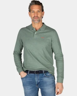 NZA New Zealand Auckland Groene katoenen longsleeve polo