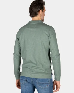 NZA New Zealand Auckland Groene katoenen longsleeve polo