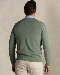 NZA New Zealand Auckland Groene katoenen trui met ronde hals