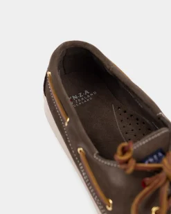 NZA New Zealand Auckland Groene leren bootschoenen