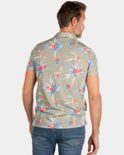 NZA New Zealand Auckland Groene polo met bloemenprint -