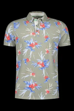 NZA New Zealand Auckland Groene polo met bloemenprint -