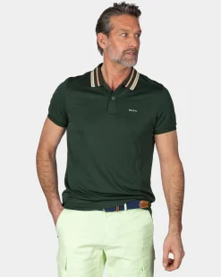 NZA New Zealand Auckland Groene polo met gestreepte kraag