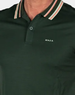 NZA New Zealand Auckland Groene polo met gestreepte kraag