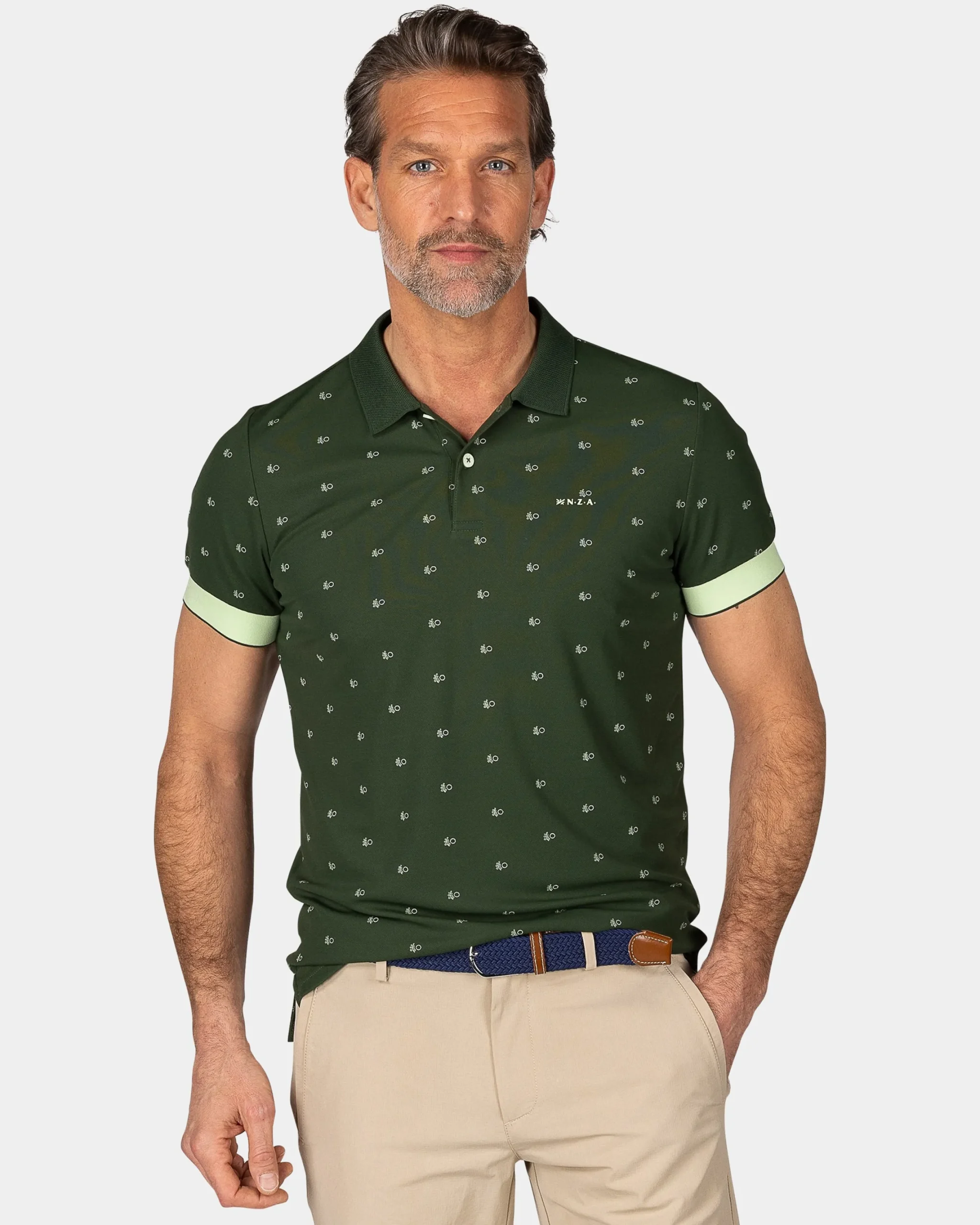 NZA New Zealand Auckland Groene polo met kleine print