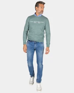 NZA New Zealand Auckland Groene trui met tekst op de borst -