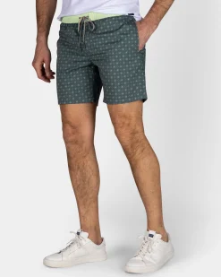 NZA New Zealand Auckland Groene zwembroek met print en lichtgele details