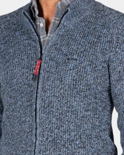 NZA New Zealand Auckland Grofgebreid blauw vest -