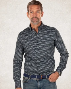 NZA New Zealand Auckland Katoen elastaan overhemd met lange mouw -