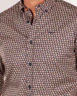 NZA New Zealand Auckland Katoen elastaan overhemd met lange mouw -