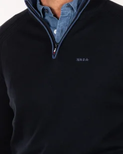 NZA New Zealand Auckland Katoen kasjmier trui met halve rits -