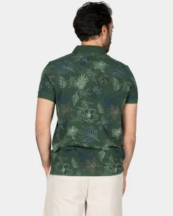 NZA New Zealand Auckland Katoenen groene polo met bladprint