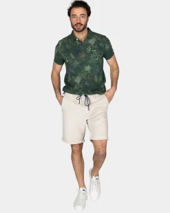 NZA New Zealand Auckland Katoenen groene polo met bladprint