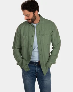 NZA New Zealand Auckland Katoenen linnen overshirt -