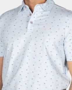 NZA New Zealand Auckland Katoenen pastelblauwe polo met kleine stippen