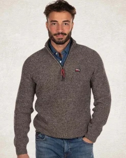 NZA New Zealand Auckland Katoenen pullover met halve rits -