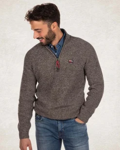 NZA New Zealand Auckland Katoenen pullover met halve rits -