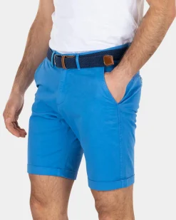 NZA New Zealand Auckland Katoenen stretch chino shorts Blauw