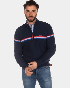 NZA New Zealand Auckland Katoenen trui met halve ritssluiting -