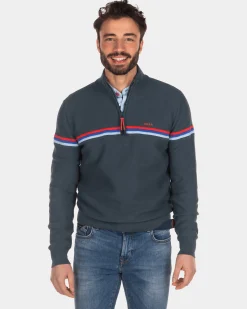 NZA New Zealand Auckland Katoenen trui met halve ritssluiting -