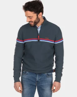 NZA New Zealand Auckland Katoenen trui met halve ritssluiting -