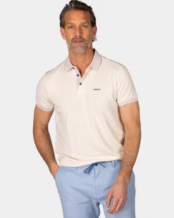 NZA New Zealand Auckland Lichtbeige polo met modaal
