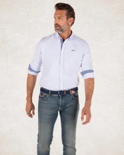 NZA New Zealand Auckland Lichtblauw basic katoenen overhemd