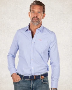 NZA New Zealand Auckland Lichtblauw katoenen overhemd -