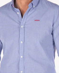 NZA New Zealand Auckland Lichtblauw katoenen overhemd -