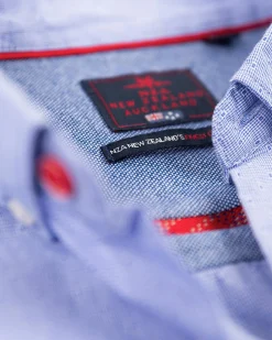 NZA New Zealand Auckland Lichtblauw katoenen overhemd -