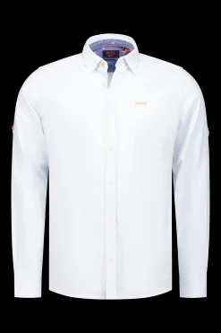 NZA New Zealand Auckland Lichtblauw linnen overhemd met stretch -