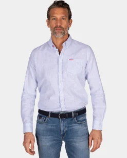 NZA New Zealand Auckland Lichtblauw linnen overhemd