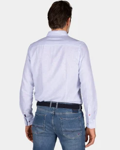 NZA New Zealand Auckland Lichtblauw linnen overhemd