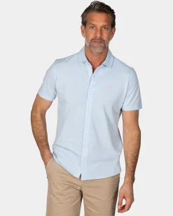 NZA New Zealand Auckland Lichtblauw overhemd met korte mouw