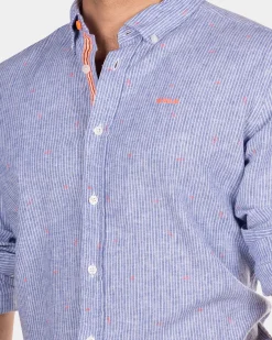 NZA New Zealand Auckland Lichtblauw overhemd met streep -